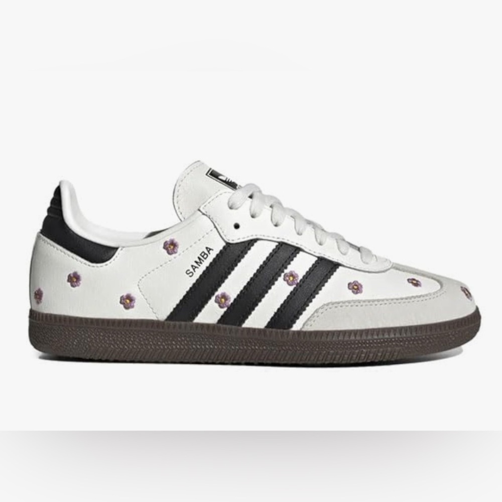 Adidas Samba White Black Floral Sneakers